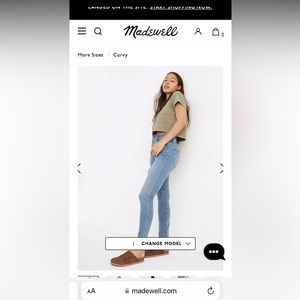 NWOT Madewell Curvy Roadtripper Skinny Jeans